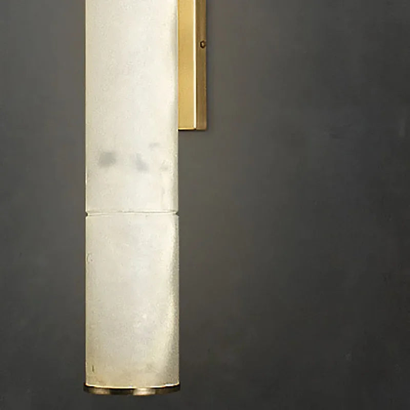 Cylindrical Natural Marble Led Wall Lights For Living Room Bedroom Bathroom - Modern Sconces