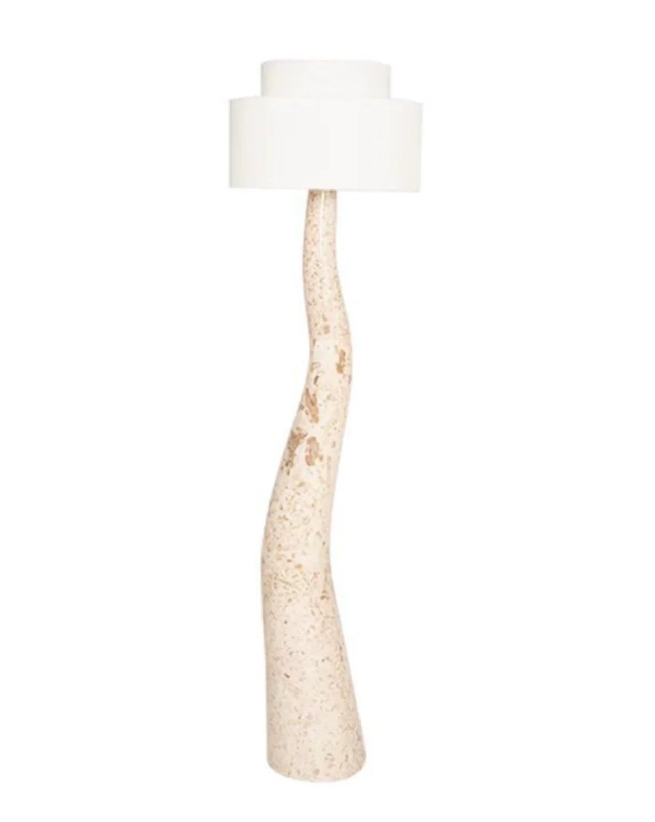 Spanish Designer Resin and Cloth Floor Lamp - Warm Ambient Light Unique Sculptural Design - Minimalist Floor Lamps