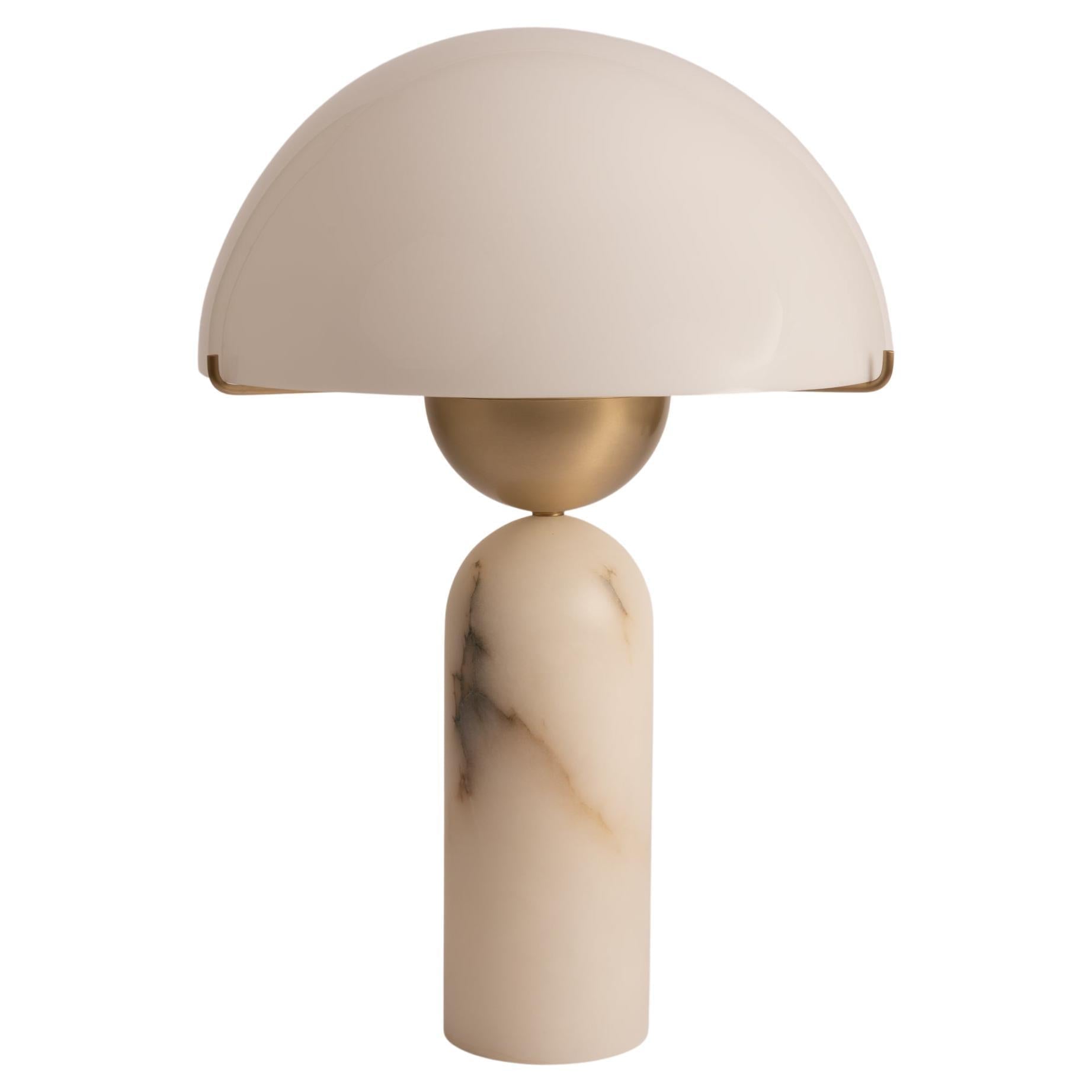 Modern Dome Table Lamp with Marble Base – Stylish Accent Light for Bedside Console or Living Room - Lamps