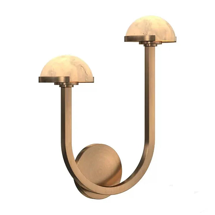 Luxury Double Gold Brass and Alabaster Wall Sconces – Decorative Lamp for Bedroom Living Room