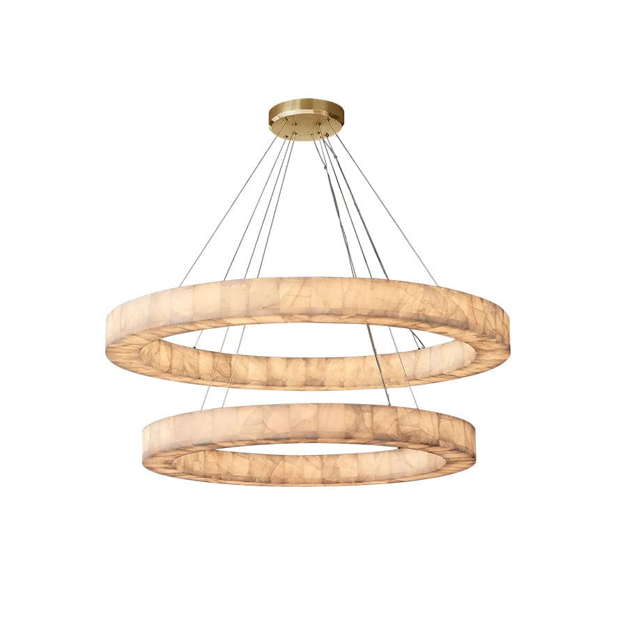 Rivage Double Round Alabaster Chandelier for Dining Room Living Room | Luxury Interiors | Casalola Lights - Chandeliers