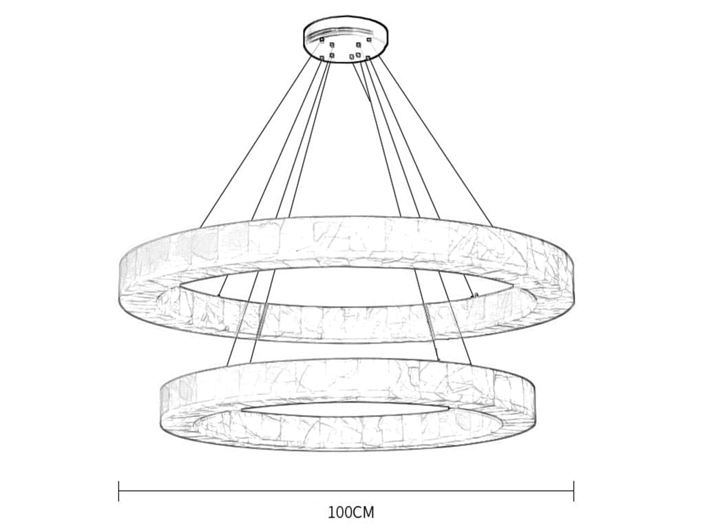 Rivage Double Round Alabaster Chandelier for Dining Room Living Room | Luxury Interiors | Casalola Lights - Chandeliers