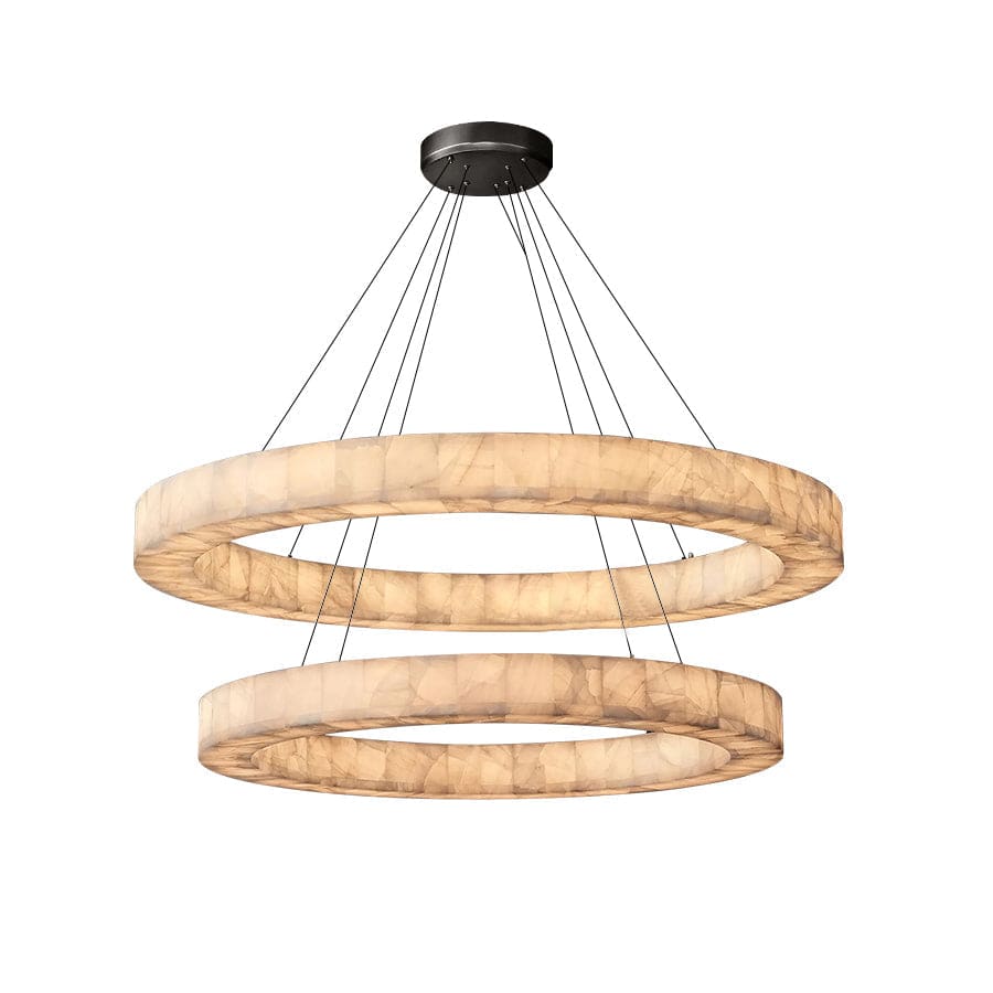 Rivage Double Round Alabaster Chandelier for Dining Room Living Room | Luxury Interiors | Casalola Lights - Chandeliers