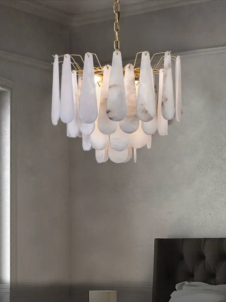 Teardrop Alabaster Chandelier for Living Room | Luxury Contemporary Interiors | Casalola Lights - Chandeliers