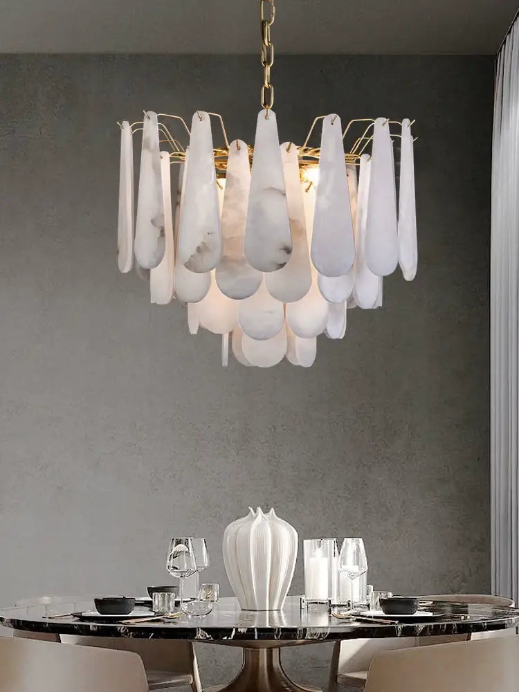 Teardrop Alabaster Chandelier for Living Room | Luxury Contemporary Interiors | Casalola Lights - Chandeliers