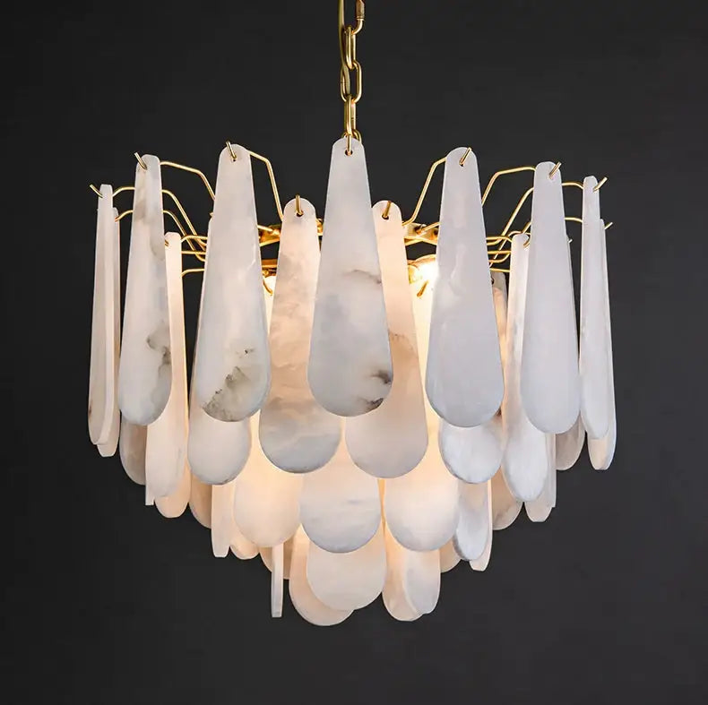 Teardrop Alabaster Chandelier for Living Room | Luxury Contemporary Interiors | Casalola Lights - Chandeliers