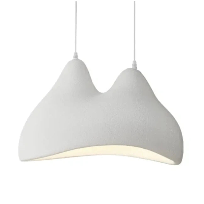 Modern Sculptural Pendant Light ?? Minimalist White Textured Ceiling Lamp for Dining or Living Room - Lamps