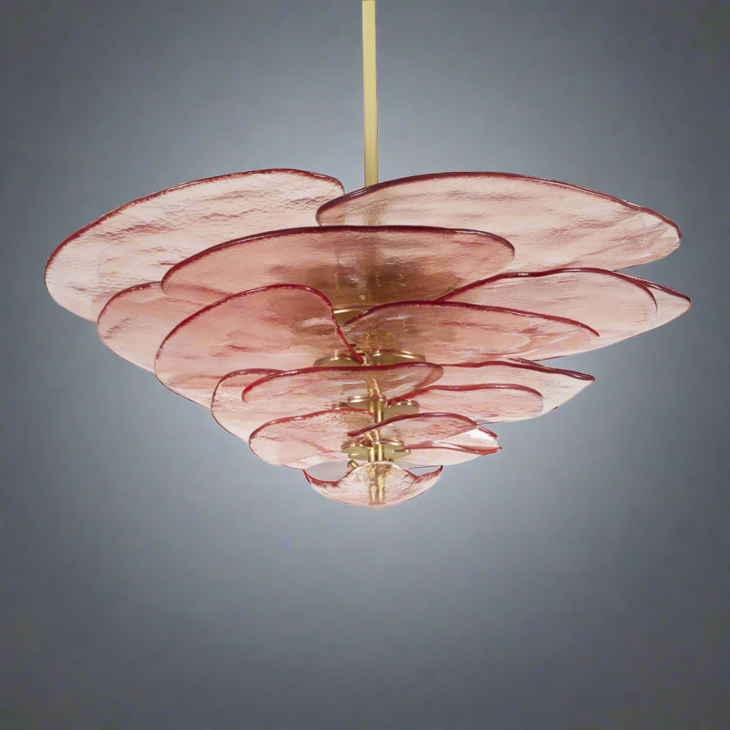 Lilypad Art Deco Glass Chandelier for Living Room and Dining Area | Luxury Lighting - Chandeliers