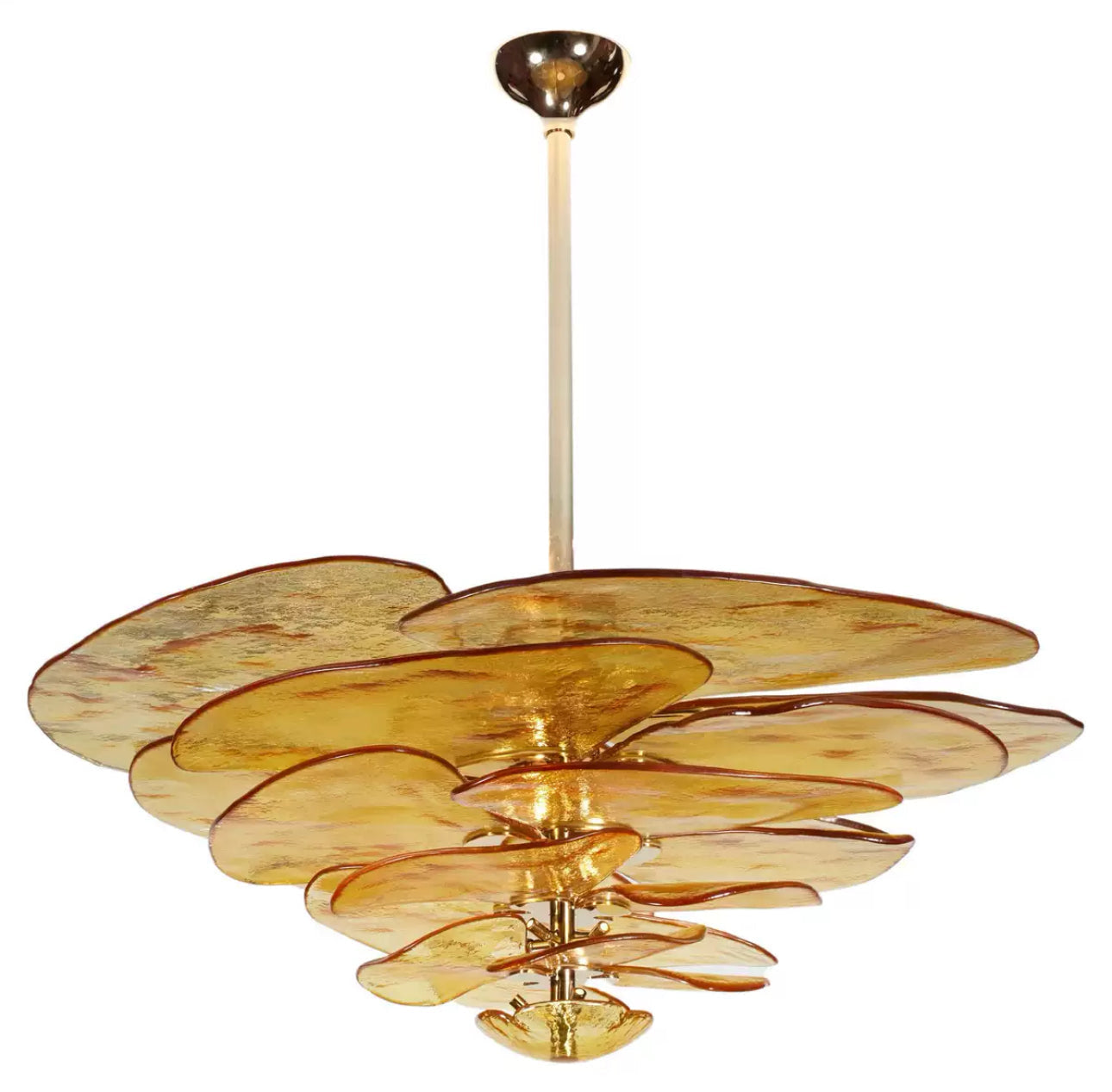 Fiore Art Deco Glass Chandelier for Living Room and Dining Area - Chandeliers