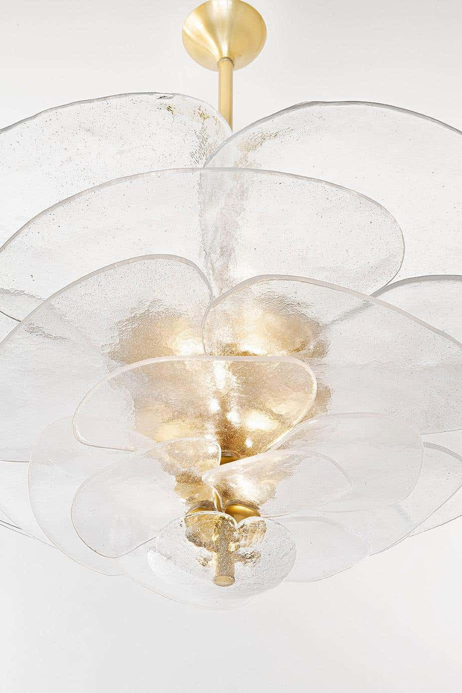 Lilypad Art Deco Glass Chandelier for Living Room and Dining Area | Luxury Lighting - Chandeliers