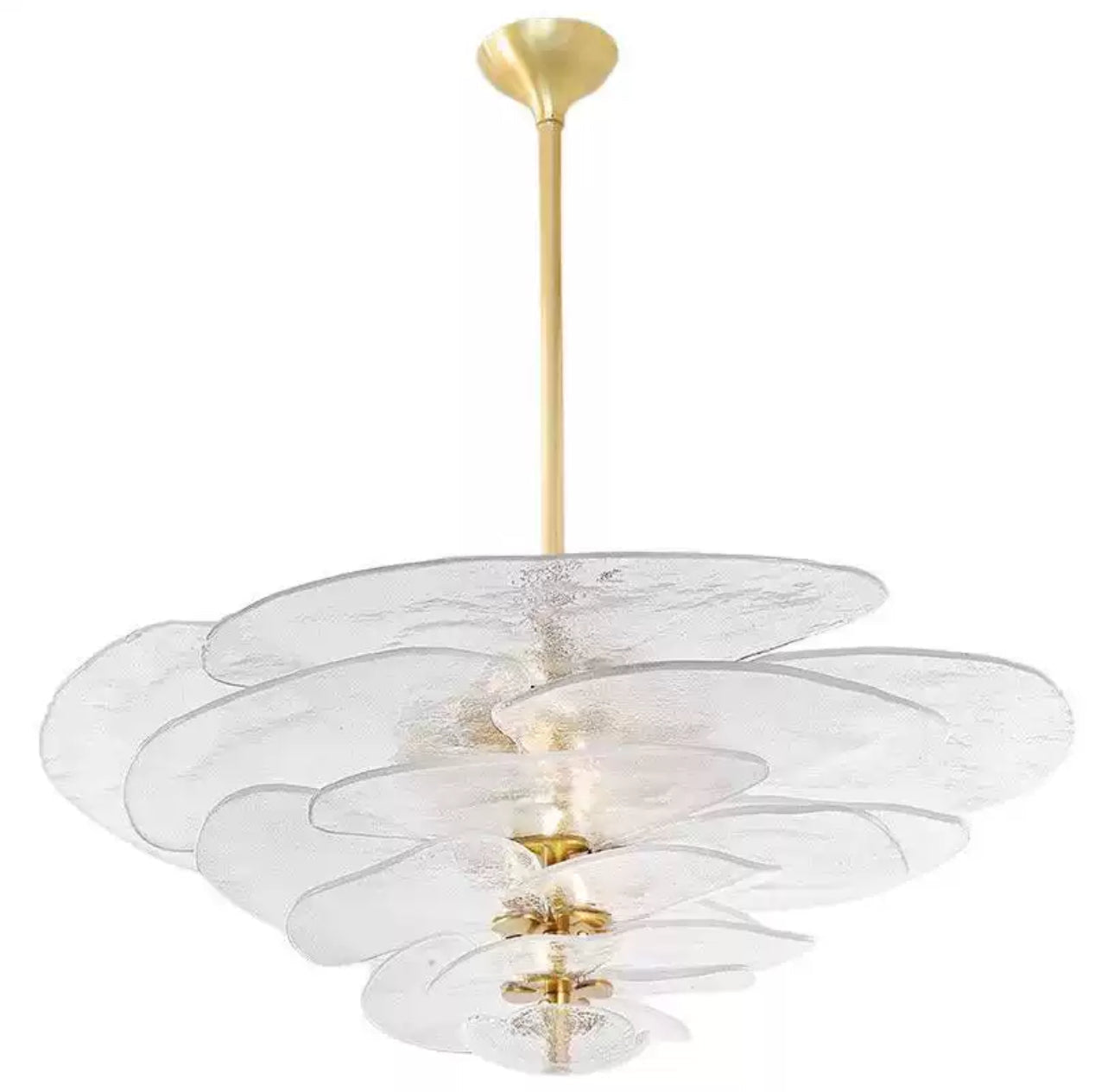 Fiore Art Deco Glass Chandelier for Living Room and Dining Area - Chandeliers