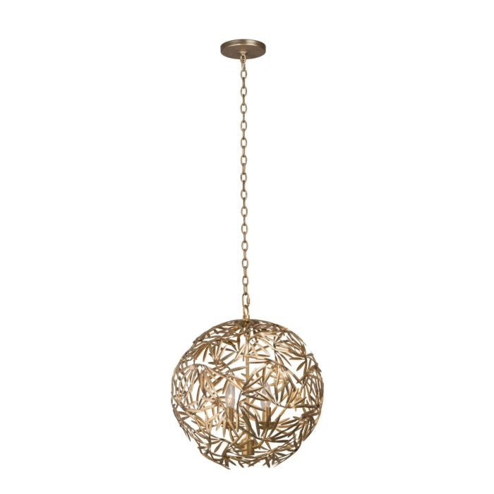 Jardin 6-light Pendant Gold Leaf Chandelier with Steel Design - Lamps