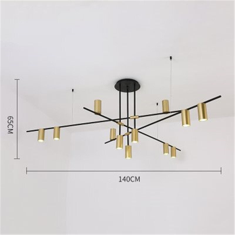 Modern Led Track Lighting Chandelier | Geometric Light For Living Room | Casalola - Semi-flush Mounts