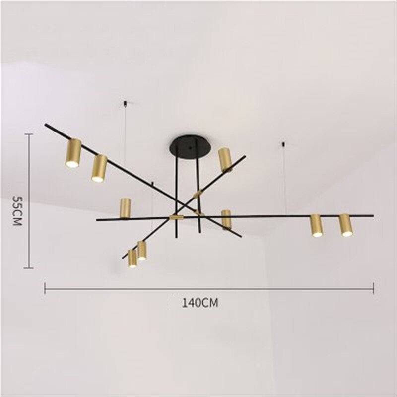 Modern Led Track Lighting Chandelier | Geometric Light For Living Room | Casalola - Semi-flush Mounts