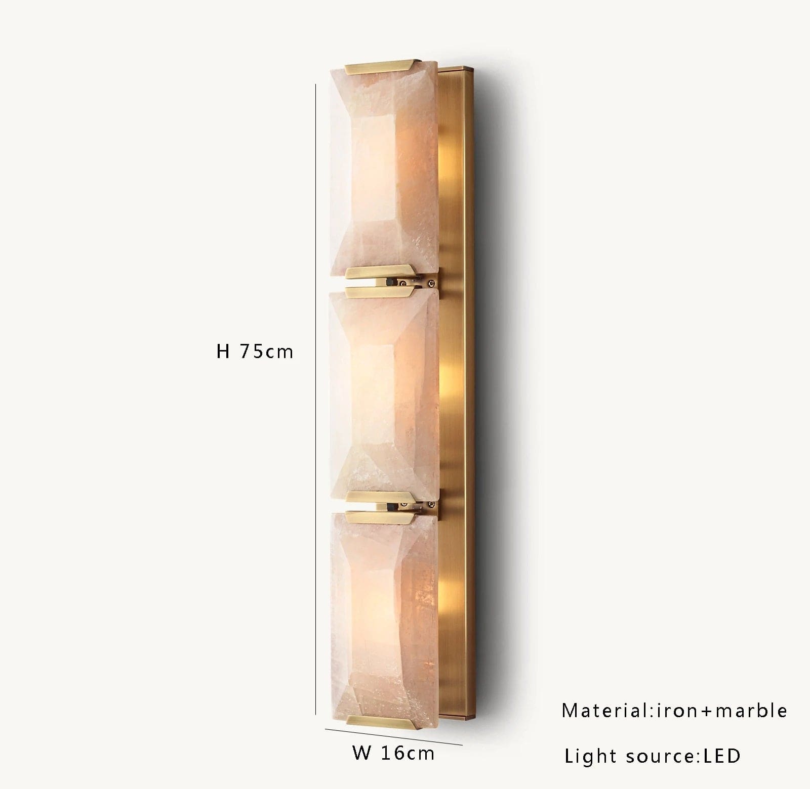 Wall Lamps for Living Room - Triple Calcite Sconces - Luxury Decor