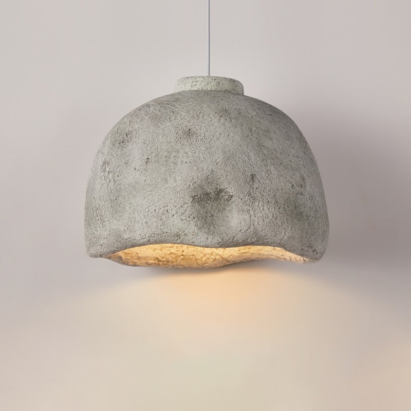 Japandi Wabi-sabi Chandelier | Minimalist Earth Tones Ceramic Pendant Light For Living Room Bedroom - Lamps