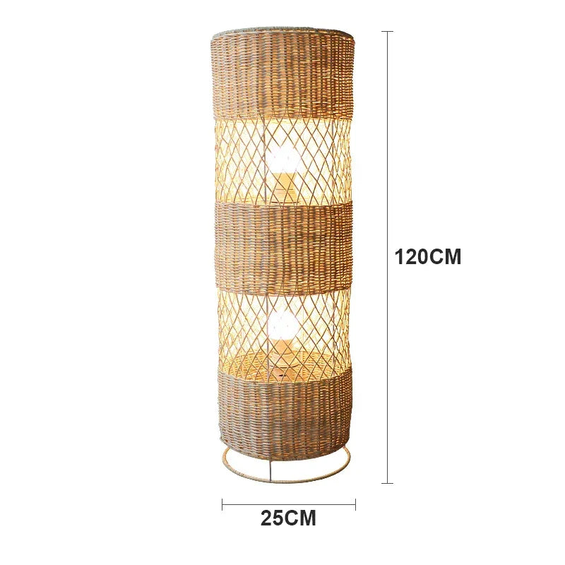 Handcrafted Rattan Lamp Collection Rustic Cottagecore Decor For Living Room - Minimalist Floor Lamps