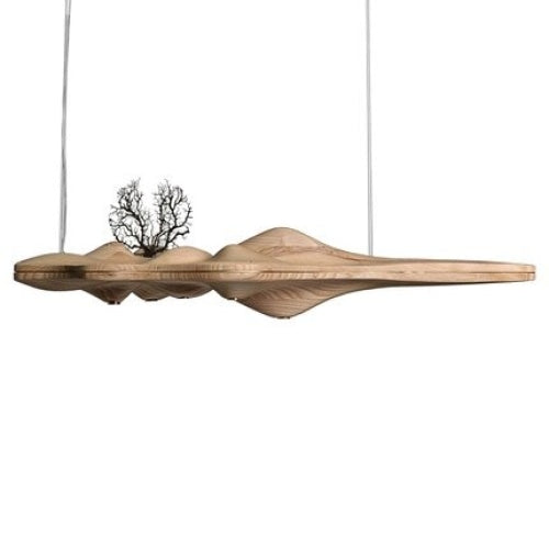 Wood Ceiling Lamps Handcrafted Solid Log Biophilic Landscape | Cl5685696 - Semi-flush Mounts