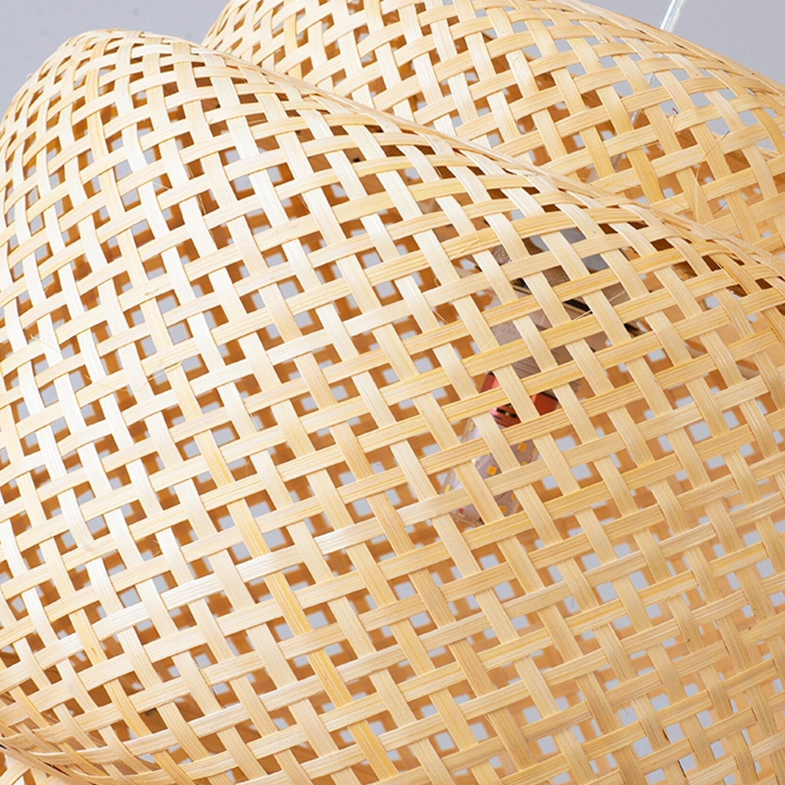 Bamboo Pendant Lighting | Biophilic Japandi Cottagecore Lamp Decor | Handmade Ceiling - Lamps
