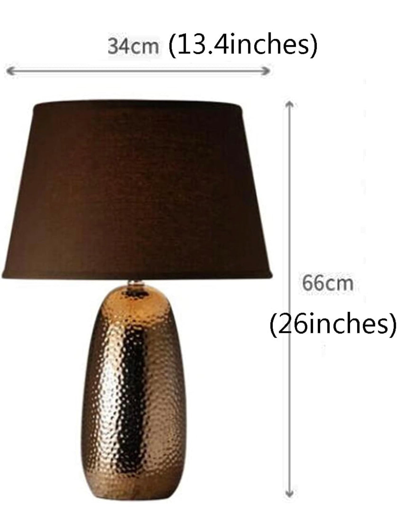 Ceramic Table Lamp | Metal Glazed Brown | Hollywood Regency | Art Deco Lighting - Modern Lamps