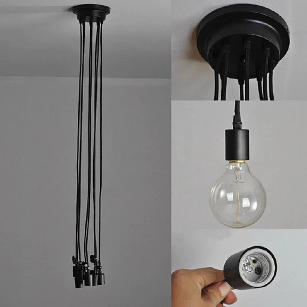 Industrial Black Multiple Pendant Lighting For Office Commercial Uses - Lamps