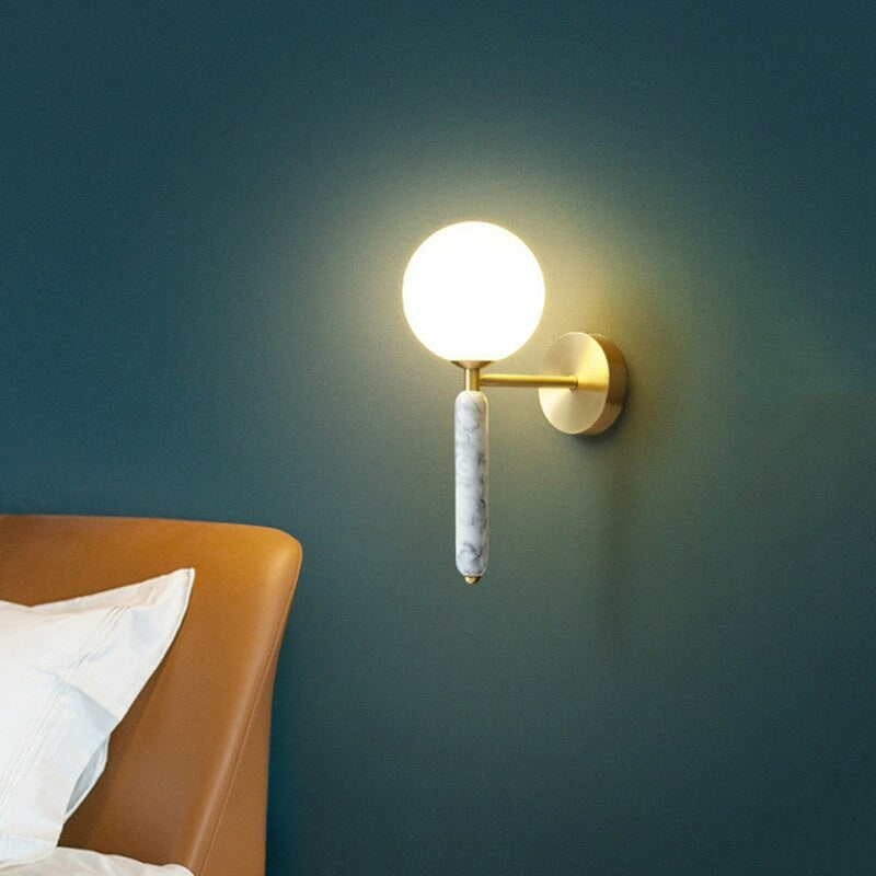 Green Italian Marble Bedside Wall Lights Living Room Corridor Luxury Lighting - Modern Sconces