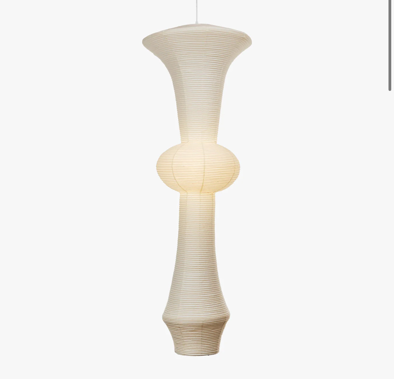 Akari h Pendant Light - Isamu Noguchi Sculptural Paper Lantern Handcrafted Japanese Design Soft Diffused Lighting