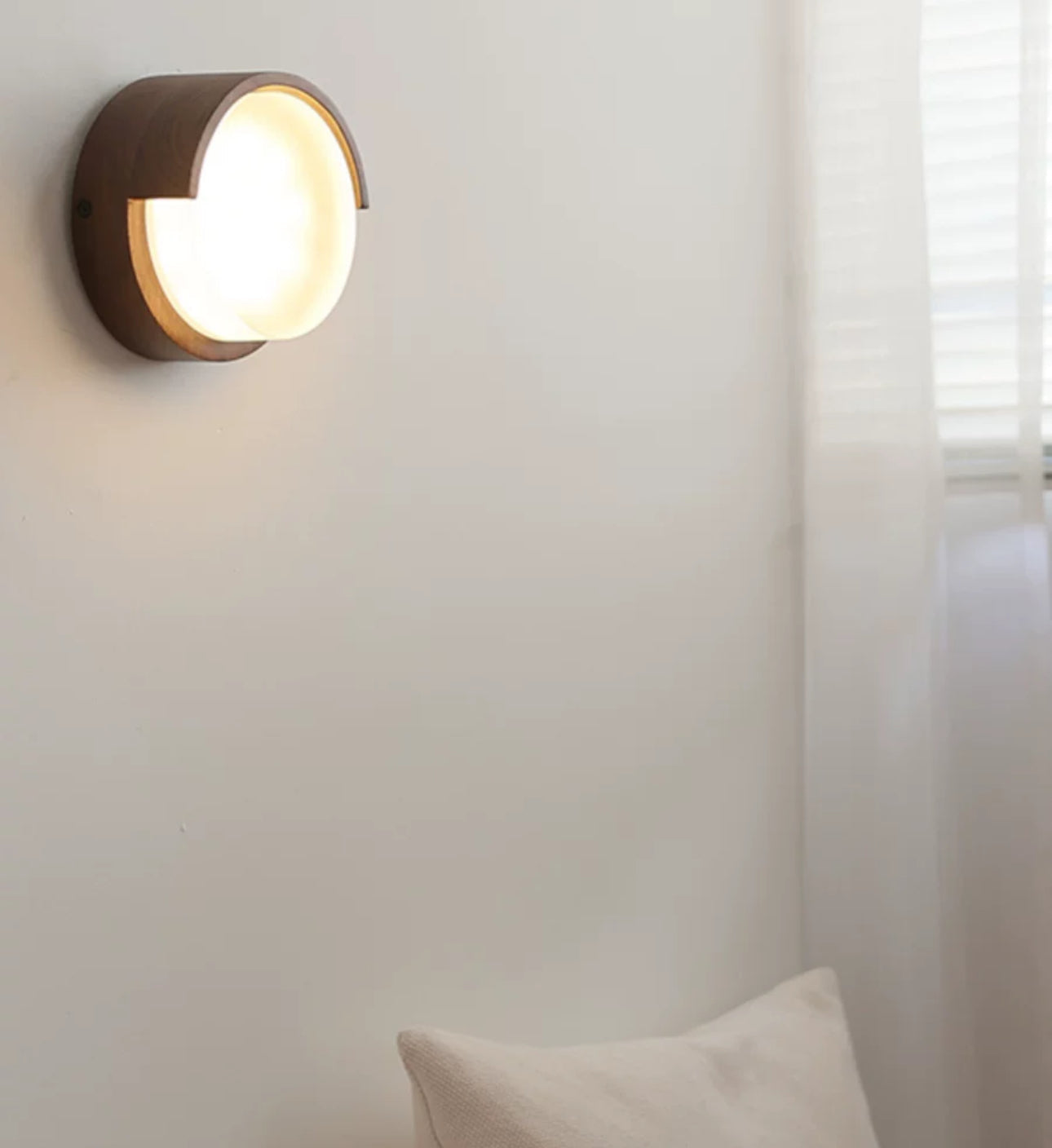 Japandi Walnut Wood 15x8cm Warm Led Lighting Elegant Design - Minimalist Wall Lamps