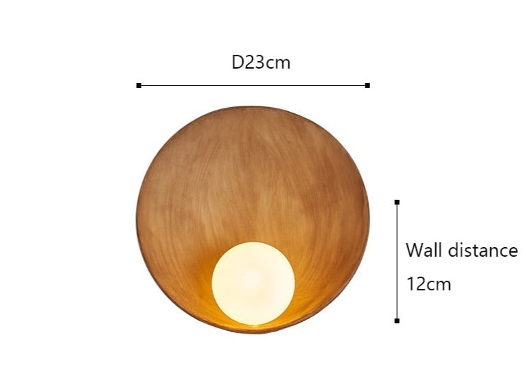 Japanese Ceramic Earth Tones Wall Lamps For Living Room Bedroom - Minimalist Lamps