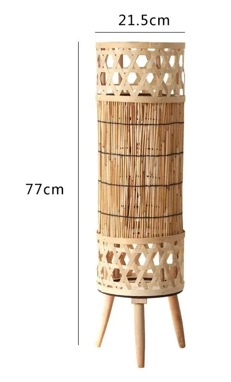 Knitted Bamboo Tower Lamp Minimalist Lamps For Bedroom Living Room - Floor Lamps