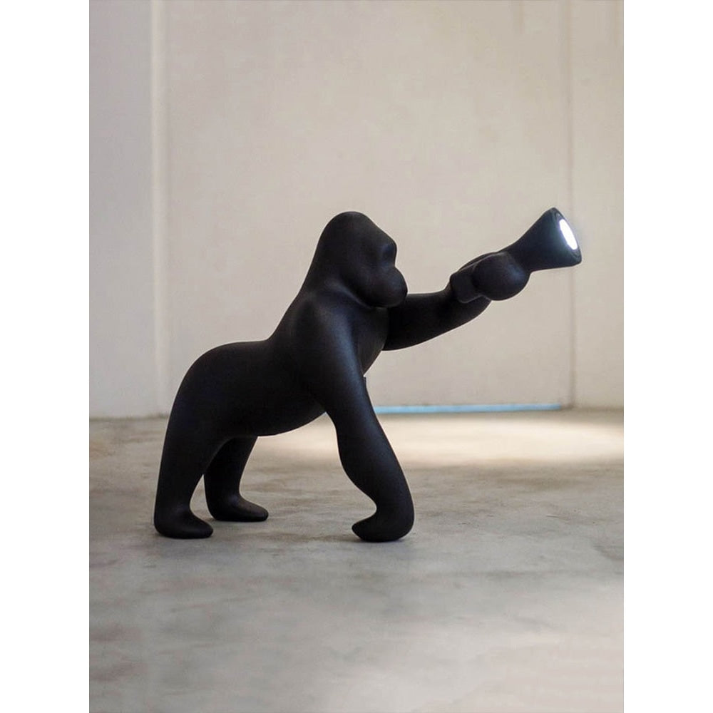 Kong Gorilla Floor Lamps Sculpture Resin Black Eclectic Decor - Unique Lamps