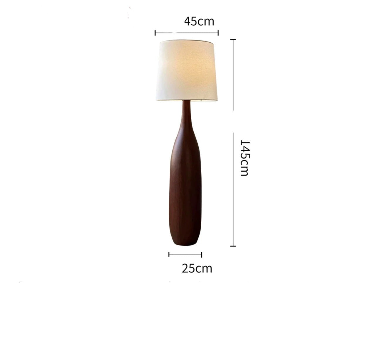 Resin Floor Lamp With Fabric Lampshade - Contemporary Design Warm Ambient Light - Minimalist Floor Lamps