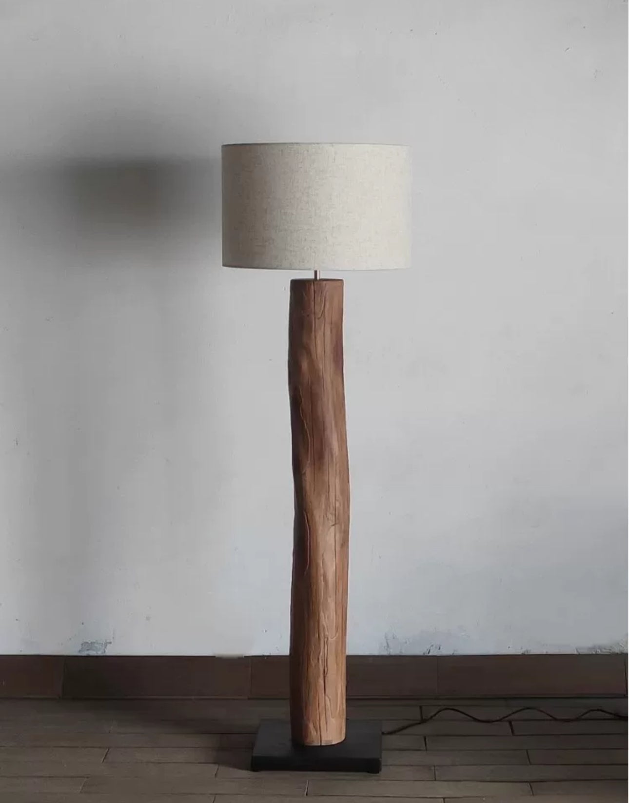 Floor Lamp - Natural Wood Base With Cloth Lampshade 1.3m/1.5m Csa Ul Listed Ce - Minimalist Floor Lamps