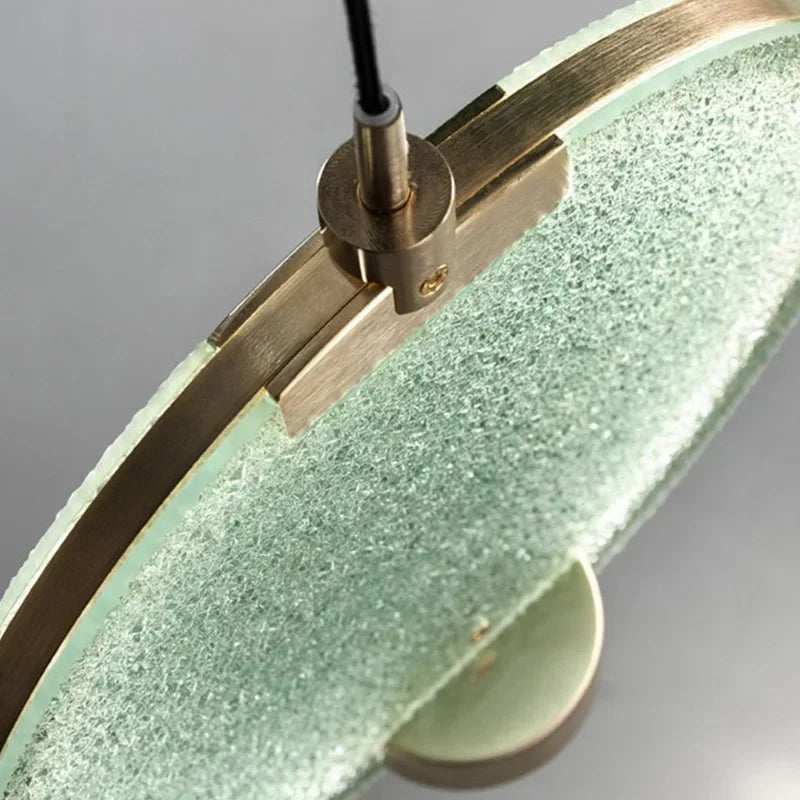 Mansiero Green Brass Glass Pendant Lighting For Dining Room Kitchen Living - Lamps