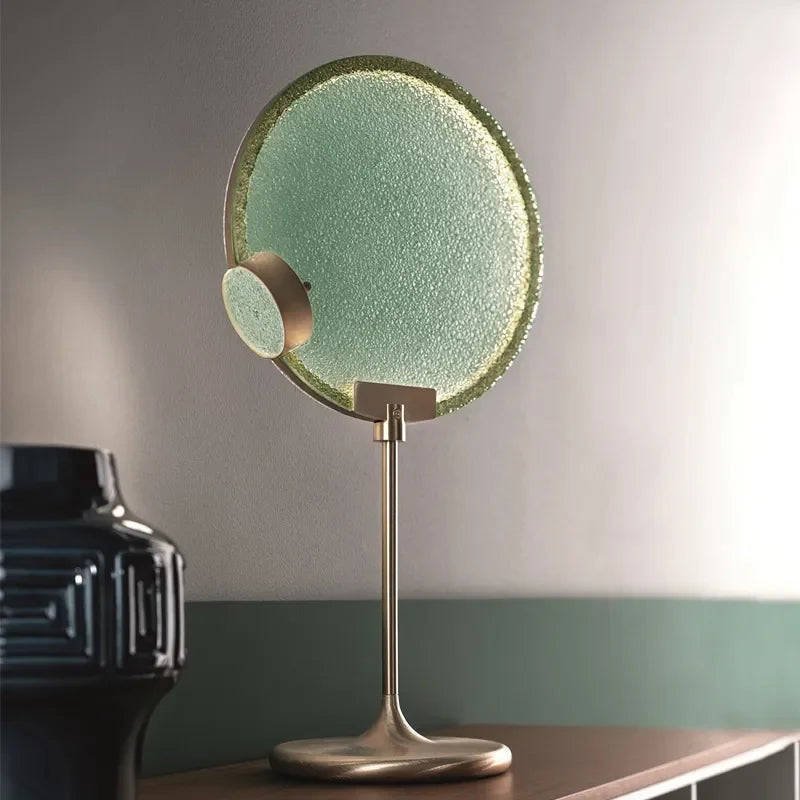 Mansiero Green Brass Glass Table Lamp for Bedroom Living Room - Modern Lamps