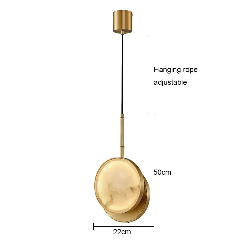 Luxury Marble & Copper Pendant Lamp For Restaurants Living Room Bedside Kitchen Island Dining - Lamps