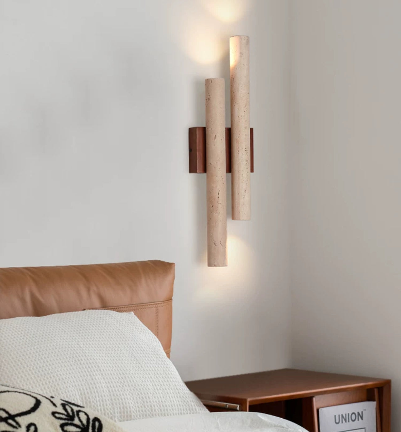 Modern Travertine Led Wall Lamp - Warm Light Certified Safe - Sconces