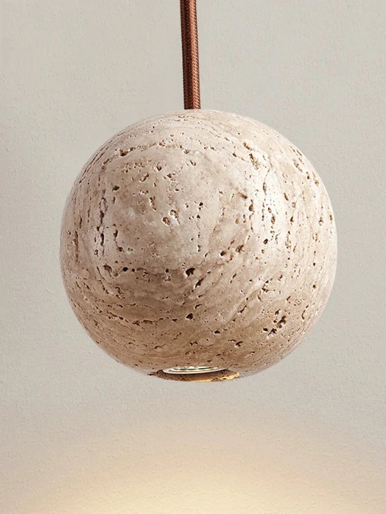 Marble Wood Pendant Lamp For Bedside Living Room Kitchen Island - Lamps