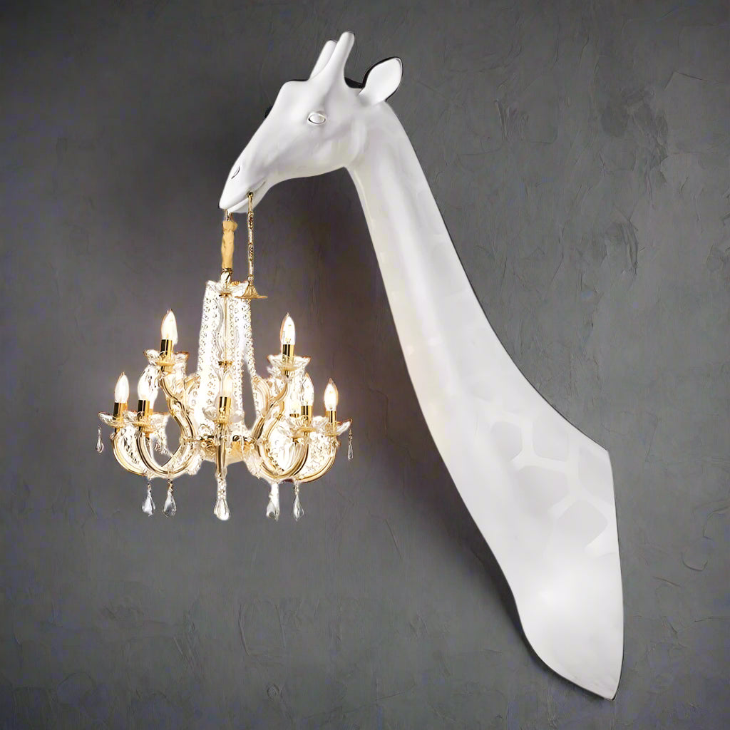 Giraffe Wall Lamp with Crystal Mary Therese Chandelier | Luxury Sconces for Elegant Spaces - Modern