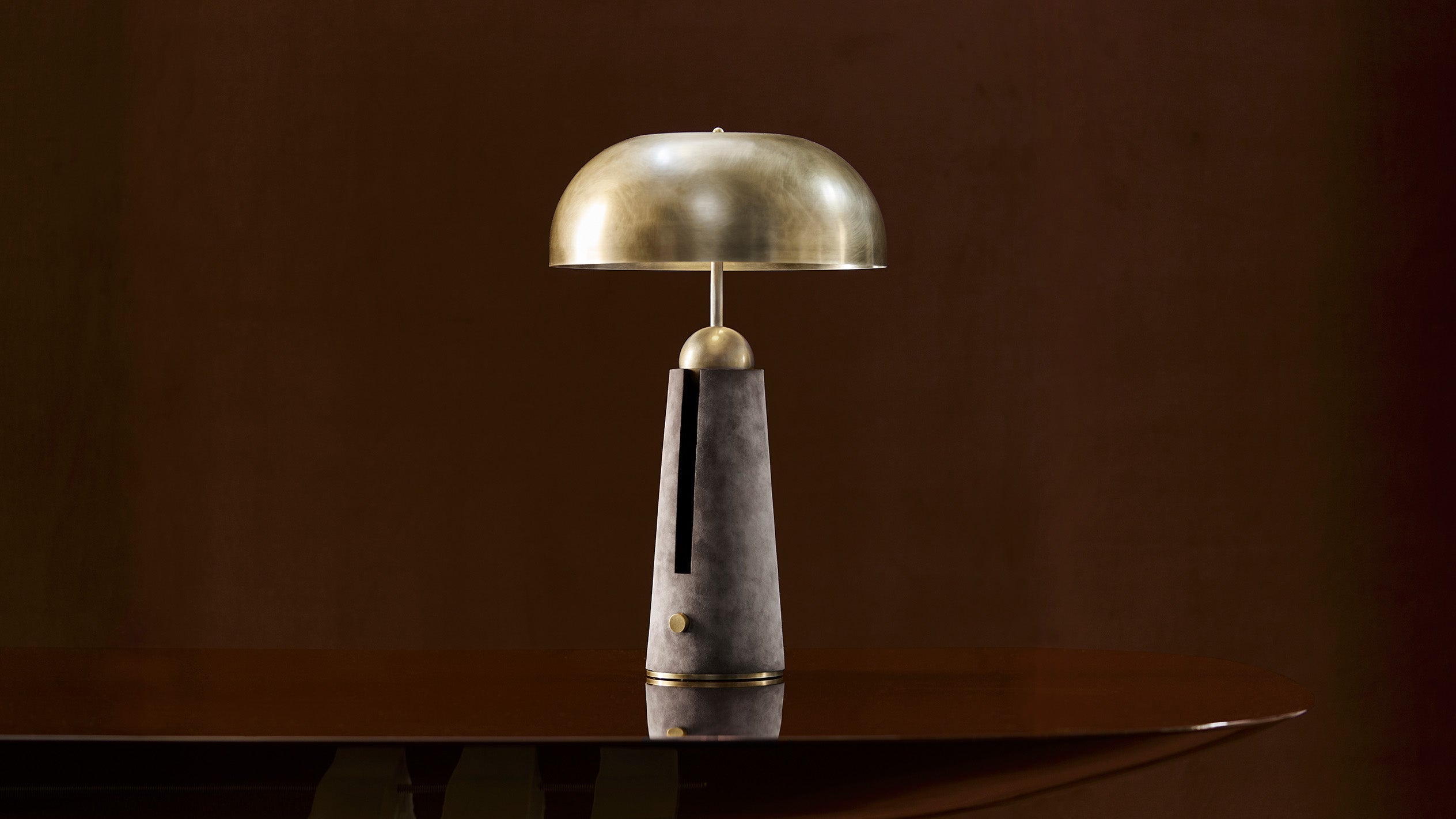 Modern Luxury Brass Dome Table Lamp – Vintage Accent for Living Room Bedroom or Office - Lamps