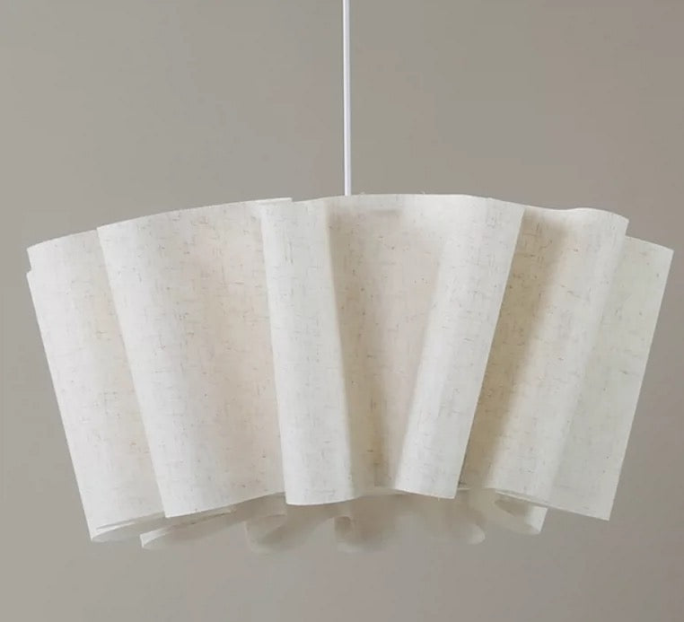 Japanese Style Pendant Light | Hand-knitted Fabric Lampshade | Warm Minimalist Japandi Biophilic - Lamps