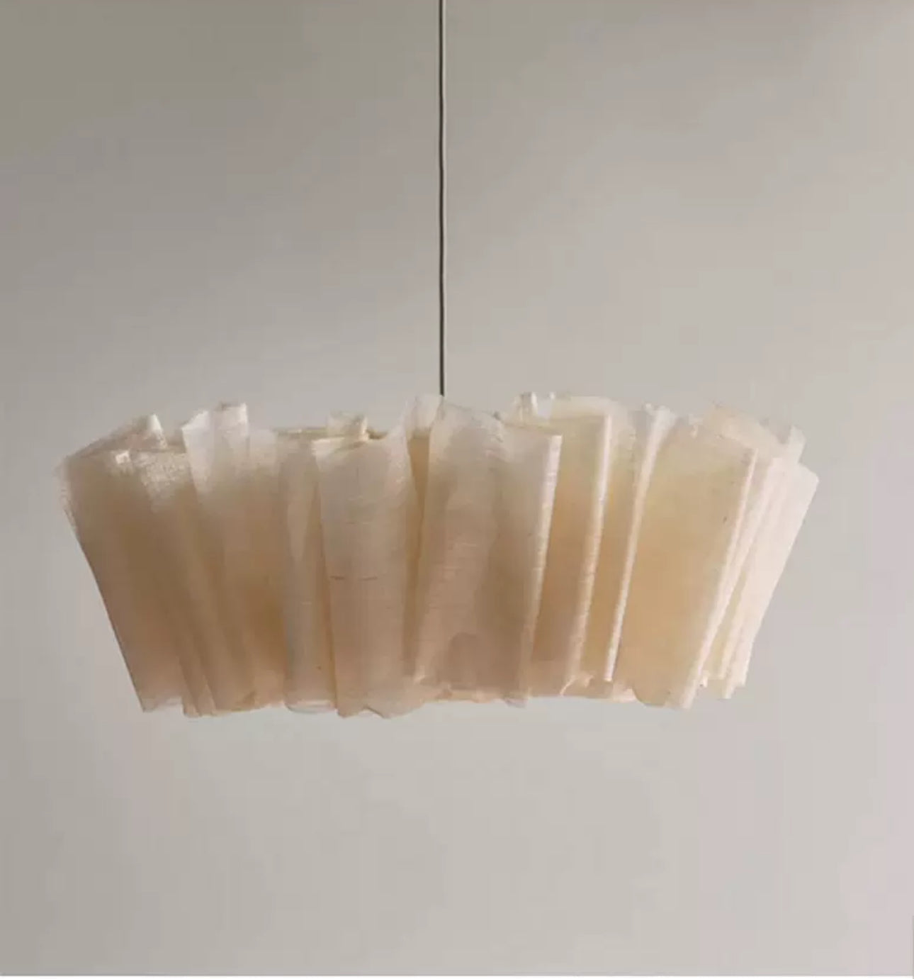 Japanese Style Pendant Light | Hand-knitted Fabric Lampshade | Warm Minimalist Japandi Biophilic - Lamps