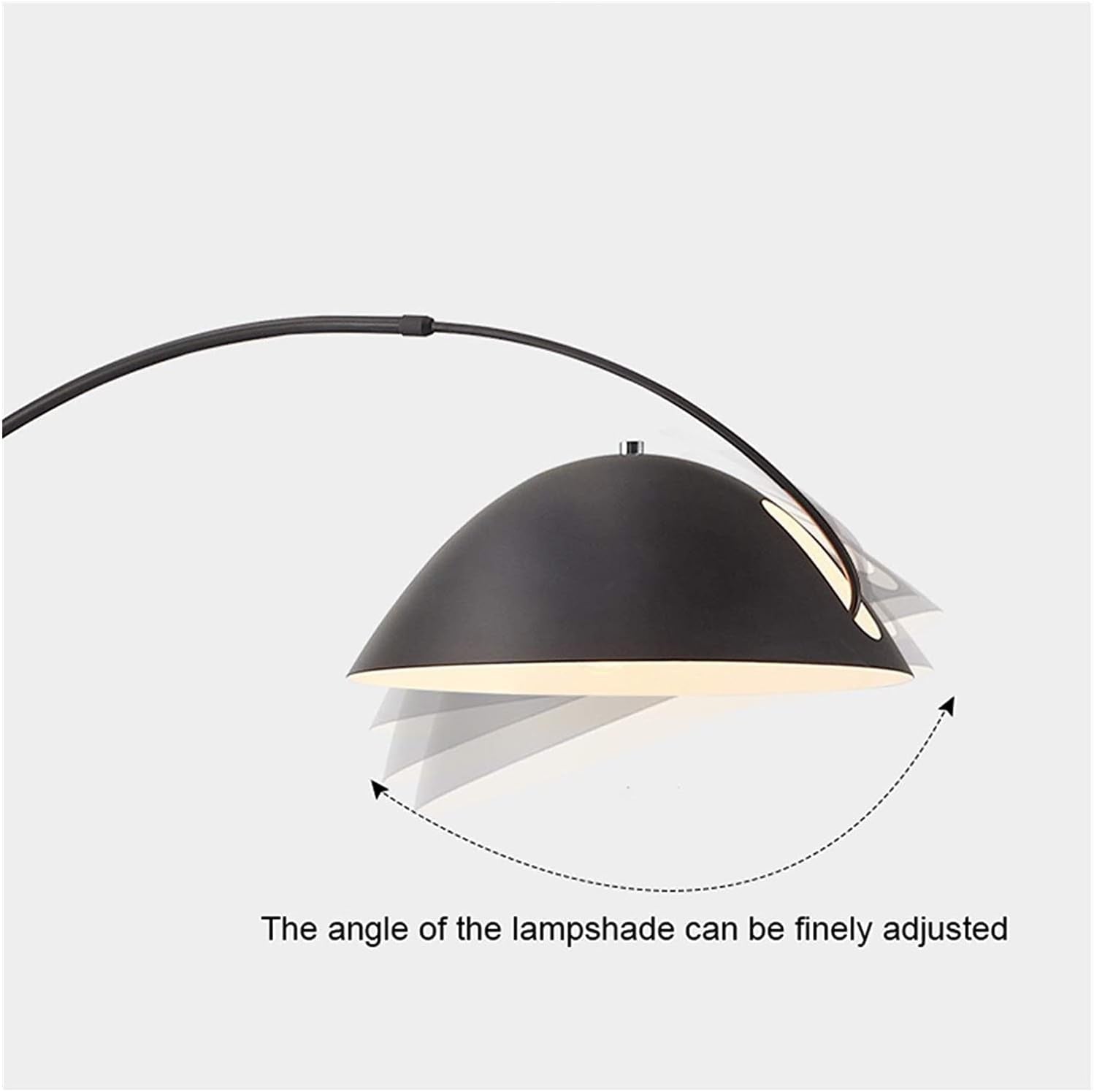 Minimalist Metal Black Arc Floor Lamp Sleek Design | Polished Chrome Finish - Lamps