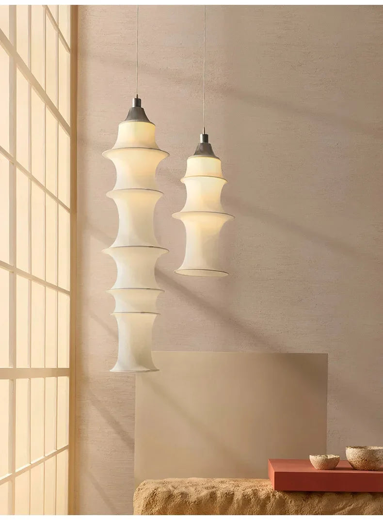 Minimalist Silk Wabi Sabi Led Pendant Lights - Lamps