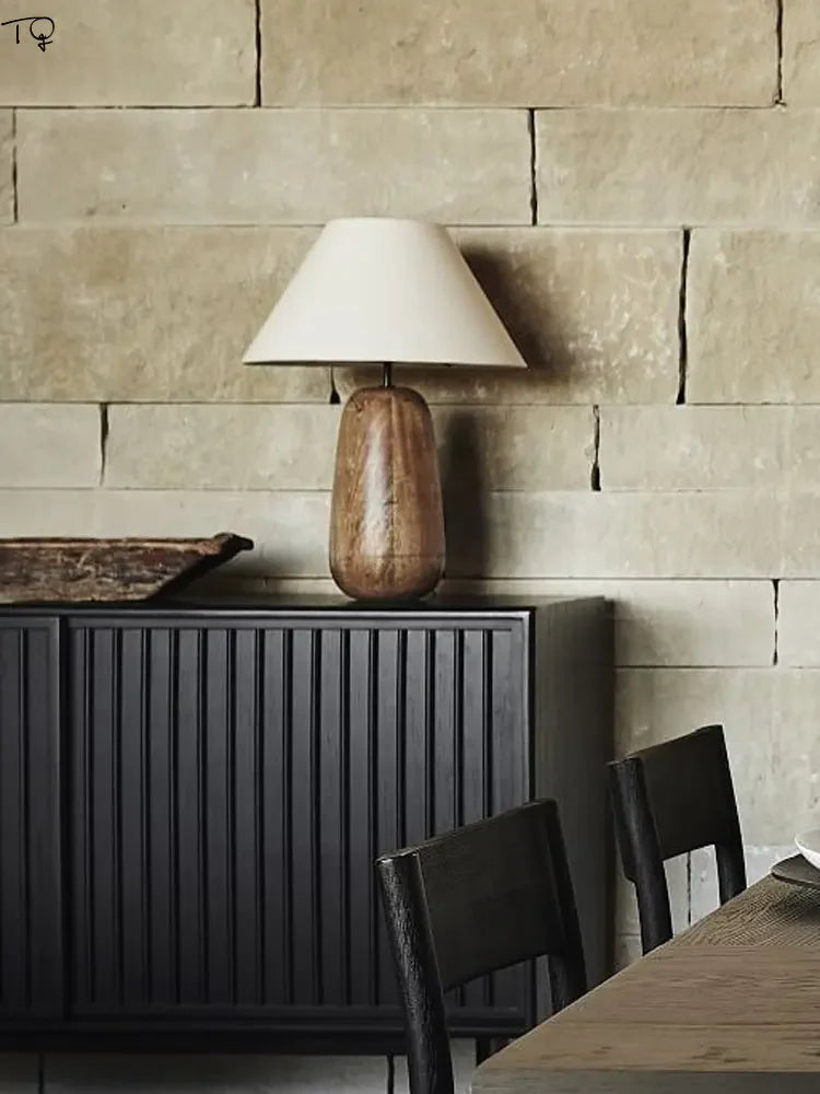 Minimalist Solid Wood Table Lamp | Bedside Lamp| Japandi Decor - Lamps