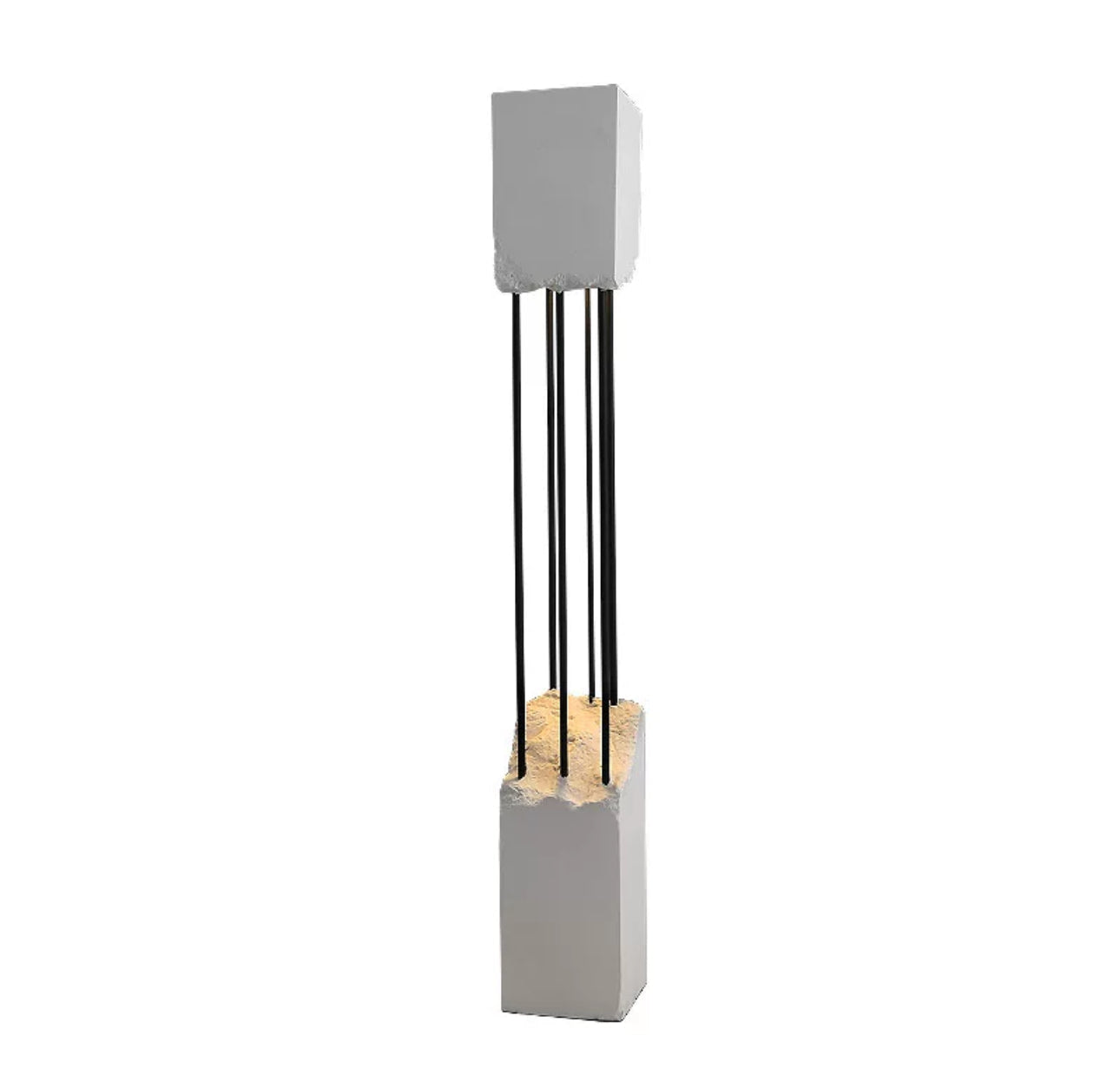 Modern Led Floor Lamp - Stainless Steel With Stone Shade 148cm Tall - Lamps