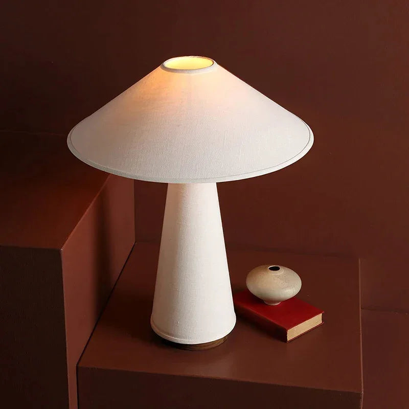 Minimalist Table Lamp Joss Series White Linen Bedside Lamps - Lamps
