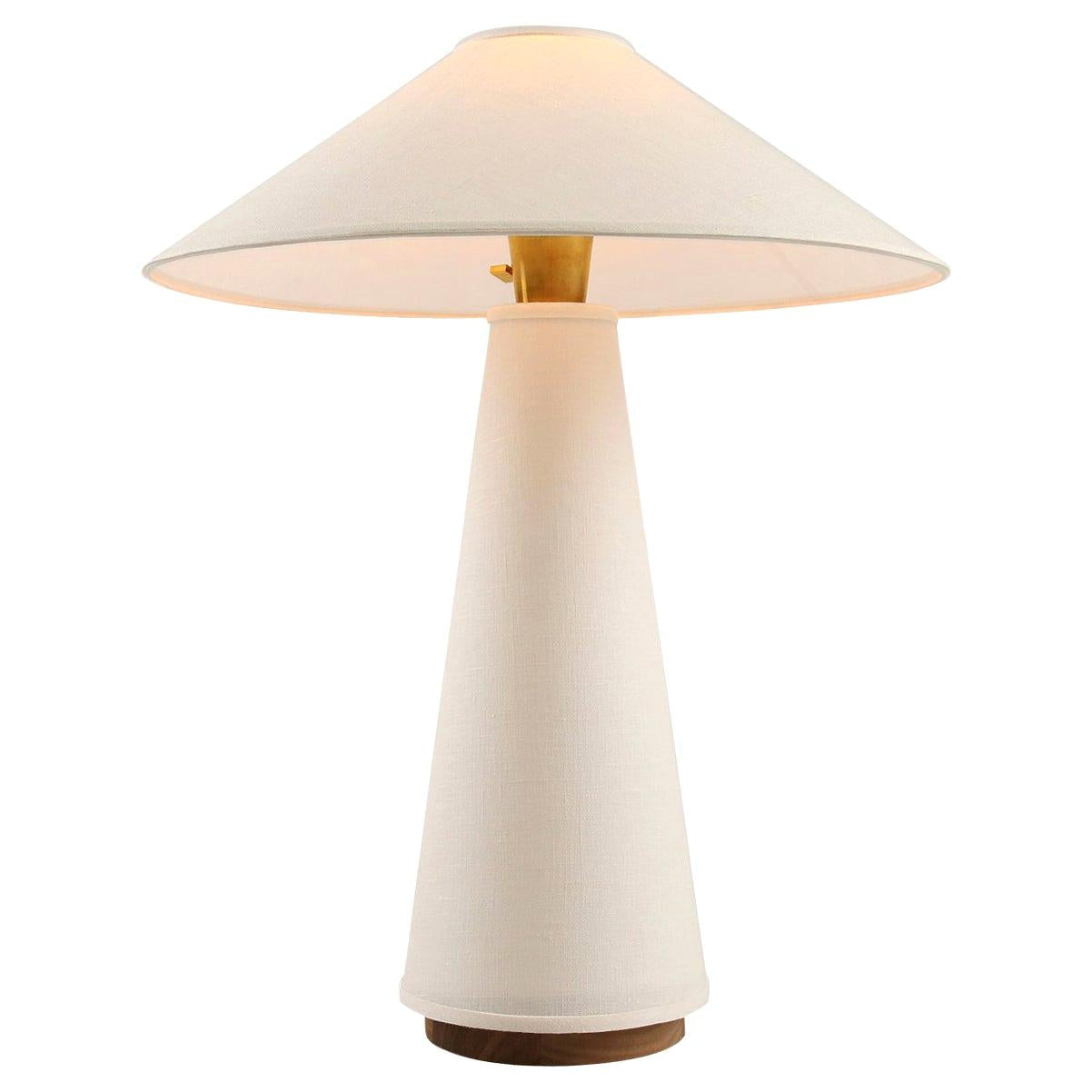 Minimalist Table Lamp Linden White Linen Bedside Lamps