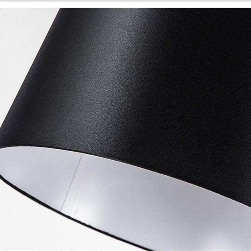 Black Floor Lamp Modern Minimalist With Fabric Shade | Led Lighting | Iron + Material - Arc Lamps