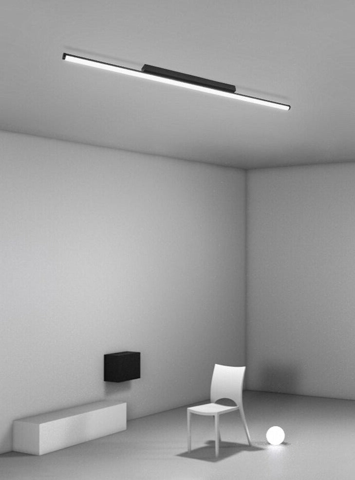 Black Led Bar Flush Mount Ceiling Light | Modern Lamps For Kitchen Dining Room Bedroom - Mounts